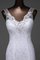 Sweep Zug V-Ausschnitt Extravagantes Brautkleid mit Bordüre mit Applike - Bild 2