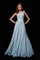 Empire Taille Chiffon Prinzessin Bodenlanges Brautjungfernkleid mit Blume - Bild 20