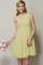 A-Linie Mini Knielanges Brautjungfernkleid mit Schleife aus Chiffon - Bild 8