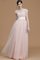 Tüll Prinzessin A-Linie Bodenlanges Brautjungfernkleid mit Schleife - Bild 2