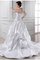 Herz-Ausschnitt A-Line Plissiertes Brautkleid mit Kapelle Schleppe mit Drapierung - Bild 2