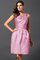 Bateau Ausschnitt Normale Taille A-Linie Prinzessin Mini Brautjungfernkleid - Bild 24