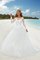 Duchesse-Linie Bodenlanges Romantisches Brautkleid mit Plissierungen mit Schleife - Bild 1