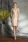 Natürliche Taile Etui Mini Brautmutterkleid mit Reißverschluss mit Applikation - Bild 4