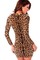 Juwel Damen Ausschnitt Bodycon Drucken Leopard Polyester Elegant Club Kleider - Bild 2