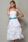 Ärmellos Mini Wadenlanges Brautjungfernkleid mit Reißverschluss aus Taft - Bild 1