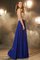 Normale Taille A-Line Bodenlanges Abendkleid aus Chiffon mit Kristall - Bild 3
