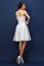 Prinzessin Taft Mini Brautjungfernkleid mit Drapierung ohne Ärmeln - Bild 30