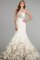 Meerjungfrau Trägerlos Satin Brautkleid mit Blume mit Rücken Schnürung - Bild 1