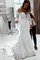 Normale Taille Meerjungfrau Stil Seher Schulterfrei Brautkleid mit Bordüre aus Chiffon - Bild 1