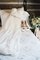 Sweep Train Extravagantes Schick Brautkleid mit Kurzen Ärmeln mit Gürtel - Bild 1