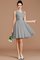 A linie Chiffon Mini Brautjungfernkleid mit Schleife mit Gürtel - Bild 31