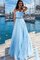 Prinzessin Chiffon Normale Taille Energisch A-Linie Bodenlanges Abendkleid mit Rüschen - Bild 1