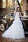 Tüll Normale Taille Bodenlanges Brautkleid mit Rüschen ohne Ärmeln - Bild 1
