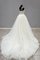 Reißverschluss Satin Ärmelloses Wadenlanges Brautkleid mit Bordüre - Bild 2