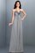 A-Linie Nackenband Normale Taille Bodenlanges Brautjungfernkleid aus Chiffon - Bild 26