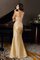 Ärmellos Meerjungfrau Stil Empire Taille Brautmutterkleid aus Taft mit Bordüre - Bild 4