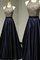 Nackenband Perlenbesetztes Normale Taille Satin Bodenlanges Ballkleid - Bild 1