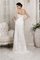 V-Ausschnitt Enges Sittsames Brautkleid mit Bordüre mit Empire Taille - Bild 2