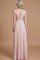 A-Line Prinzessin Chiffon Bodenlanges Brautjungfernkleid mit Reißverschluss - Bild 35