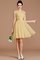 A linie Chiffon Mini Brautjungfernkleid mit Schleife mit Gürtel - Bild 16