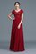 Prinzessin Chiffon Normale Taille V-Ausschnitt Bodenlanges Brautmutterkleid - Bild 1