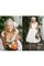 A-Line Plissiertes Romantisches Lockeres Brautkleid mit Gekappten Ärmeln - Bild 1