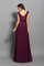 A-Line Bodenlanges Sittsames Abendkleid mit Empire Taille mit Applike - Bild 2