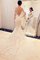 Meerjungfrau Stil Langärmeliges Normale Taille Sweep Zug Brautkleid mit Bordüre - Bild 2