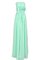 A-Line Chiffon Bodenlanges Brautjungfernkleid mit Plissierungen mit Natürlicher Taille - Bild 1