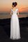 Empire Taille A-Line Seeküste Bodenlanges Brautkleid mit Perlen - Bild 2