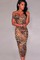 Kleid Midi Off-the-Schulter Drucken Leopard Club Kleider - Bild 1