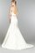 A-Linie Tiefe Taile Sittsames Brautkleid mit Bordüre mit Gürtel - Bild 2