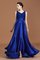 Satin Prinzessin Saugfähig A-Line V-Ausschnitt Ärmellos Brautjungfernkleid mit Bordüre - Bild 7