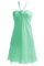 A-Line Chiffon Empire Taille Kurzes Brautjungfernkleid mit Rücken Schnürung - Bild 1