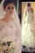 Tüll Schaufel-Ausschnitt Langärmeliges Normale Taille Meerjungfrau Brautkleid - Bild 1