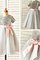 Reißverschluss Tüll A-Line Wadenlanges Blumenmädchenkleid mit Kurzen Ärmeln - Bild 6