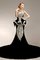 Meerjungfrau Hoher Kragen Bodenlanges Ballkleid mit Perlen mit Applikation - Bild 1