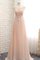 A-Line Normale Taille Perlenbesetztes Bodenlanges Brautjungfernkleid mit Applike - Bild 1