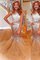 Ärmelloses Bateau Ausschnitt Meerjungfrau Tüll Abendkleid mit Natürlicher Taille - Bild 1