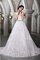 Empire Taille V-Ausschnitt Organza Brautkleid mit Applike mit Perlen - Bild 1