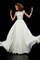 Hoher Ausschnitt Duchesse-Linie Chiffon Bodenlanges Abendkleid mit kurzen Ärmeln - Bild 1