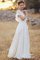 Chiffon Prinzessin Attraktiv A-Line Bodenlanges Brautkleid mit Kurzen Ärmeln - Bild 1