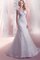 Meerjungfrau Ärmelloses Anständiges Brautkleid mit Bordüre mit Natürlicher Taille - Bild 1