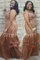 Meerjungfrau Normale Taille Bodenlanges Ballkleid mit Applikation in Großen Größe - Bild 1