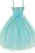 A linie Plissiertes Wadenlanges Blumenmädchenkleid aus Organza mit Reißverschluss - Bild 2
