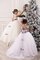 Ärmelloses Duchesse-Linie Bodenlanges Blumenmädchenkleid mit Schleife aus Tüll - Bild 2