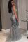 Tüll Normale Taille Meerjungfrau Paillettenbesetztes Glamourös Bodenlanges Ballkleid - Bild 2