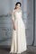 A-Line Prinzessin Natürliche Taile Brautkleid aus Chiffon mit Schaufel Ausschnitt - Bild 6