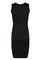 Leder Schwarz Midi Detail Kleid Club Kleider - Bild 3